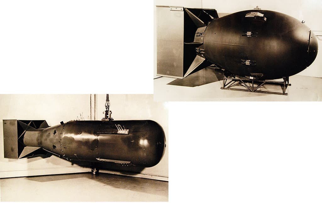 Little Boy (Hiroshima) and Fat Man (Nagasaki) - the first and second nuclear weapons ever to be detonated in war