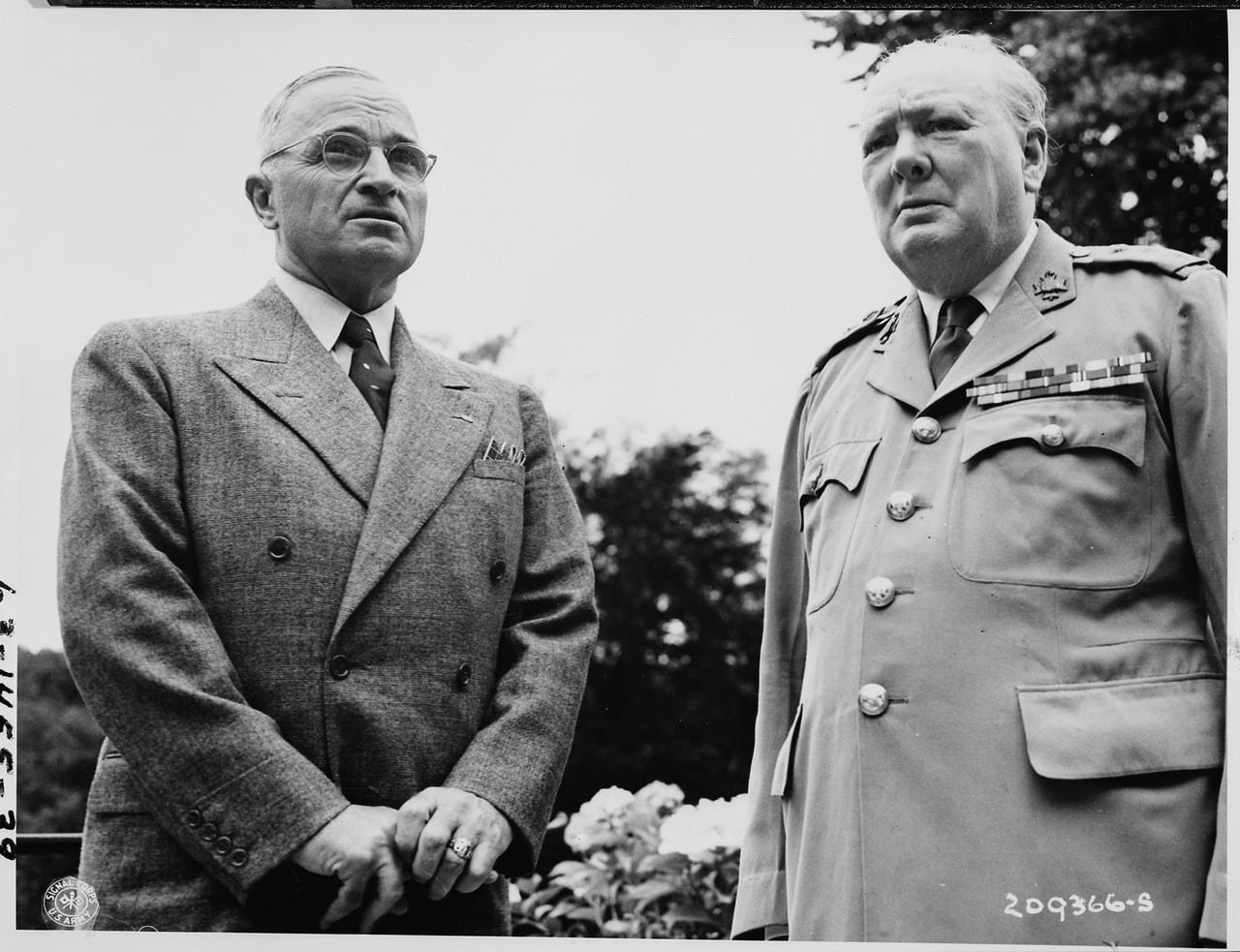 Truman and Churchill meet at Churchill's Villa
