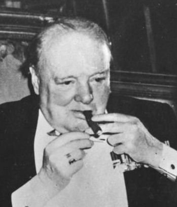 Winston Churchill smoking cigar