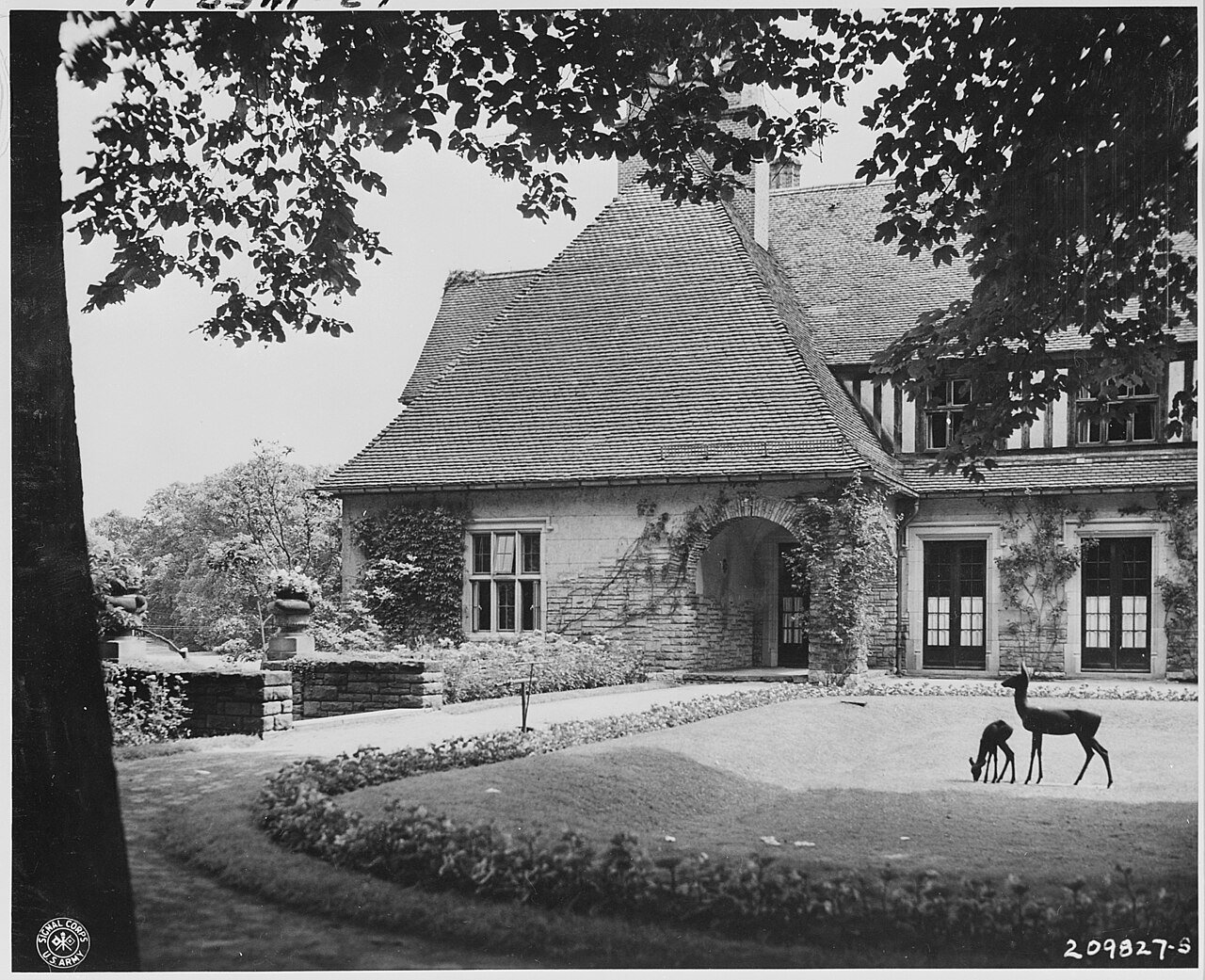 Corner of the Cecilienhof Palace, site of the Potsdam Conference in Potsdam, Germany in which were quartered the…