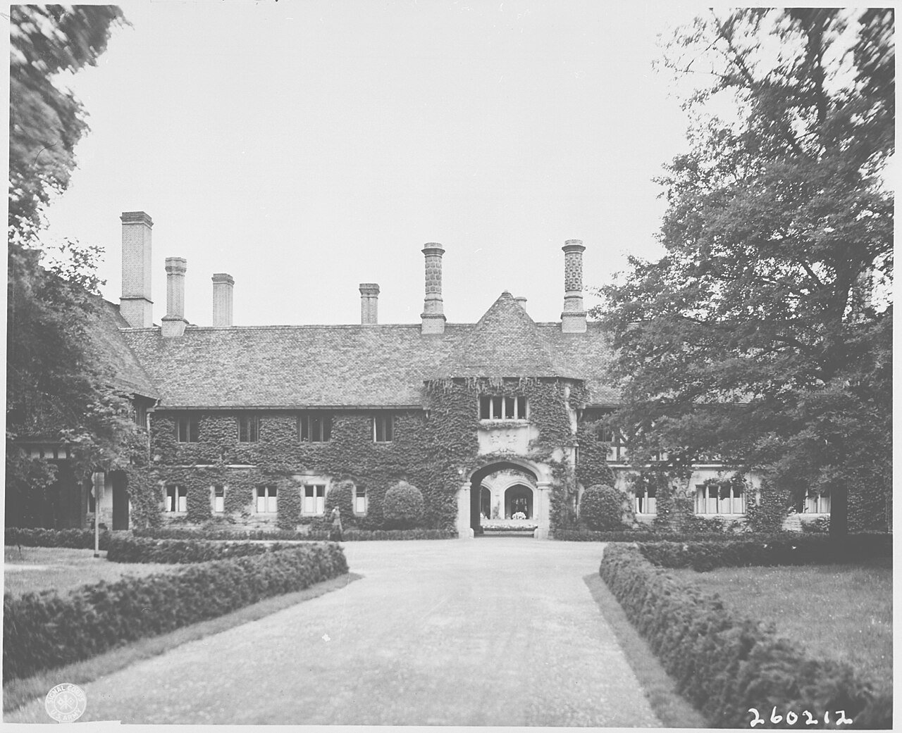 Inside the grounds at Cecilienhof Palace, site of the Potsdam Conference in Potsdam, Germany, the main driveway…