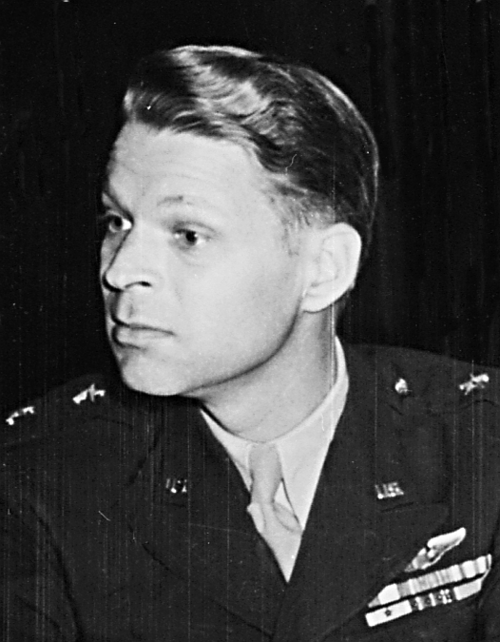 Chief of Staff Maj. Gen. Lauris Norstad at a meeting during the Potsdam Conference in Germany.