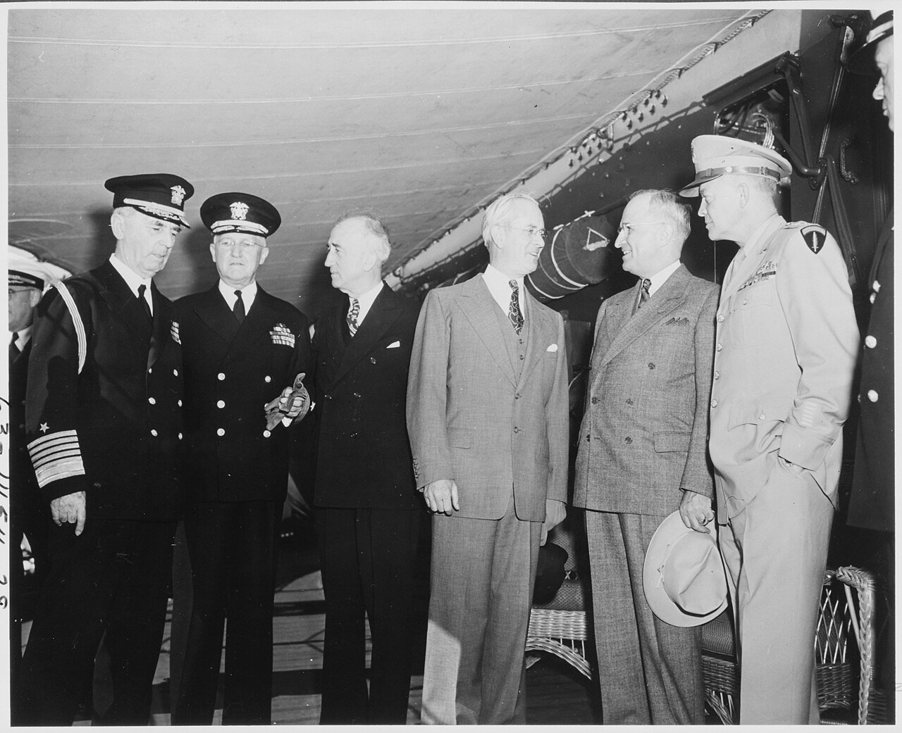 President Harry S. Truman is greeted as he arrived in Antwerp, Belgium en route to the Potsdam Conference in Germany.…