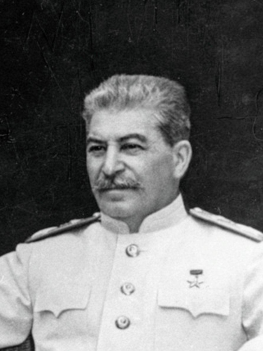 Photo of Joseph Stalin at Potsdam Conference; cropped and exposure adjusted before being reuploaded by Emiya1980