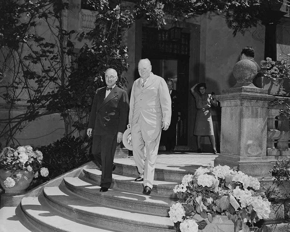 Harry Truman and Winston Churchill in Potsdam